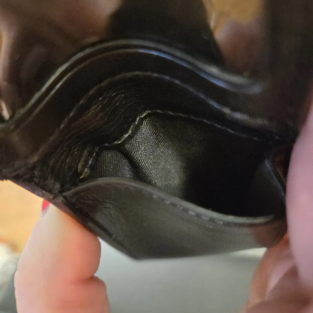 Coach Mahogany/Black Signature Canvas Compact Billfold Wallet